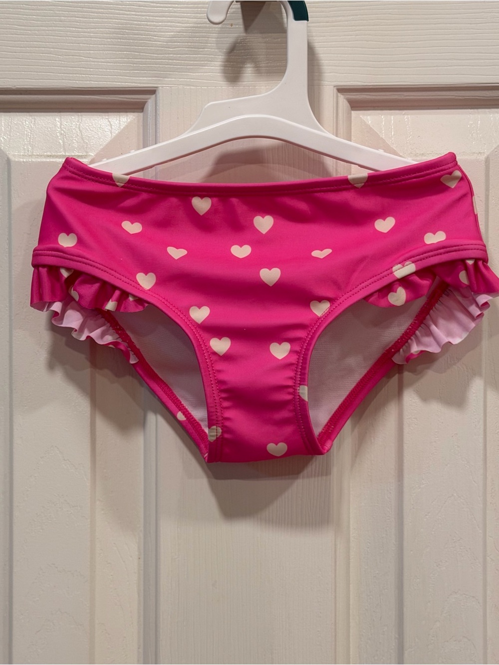 Cat & Jack Hot Pink Ruffle Bikini Bottoms with Hearts 5T NWT